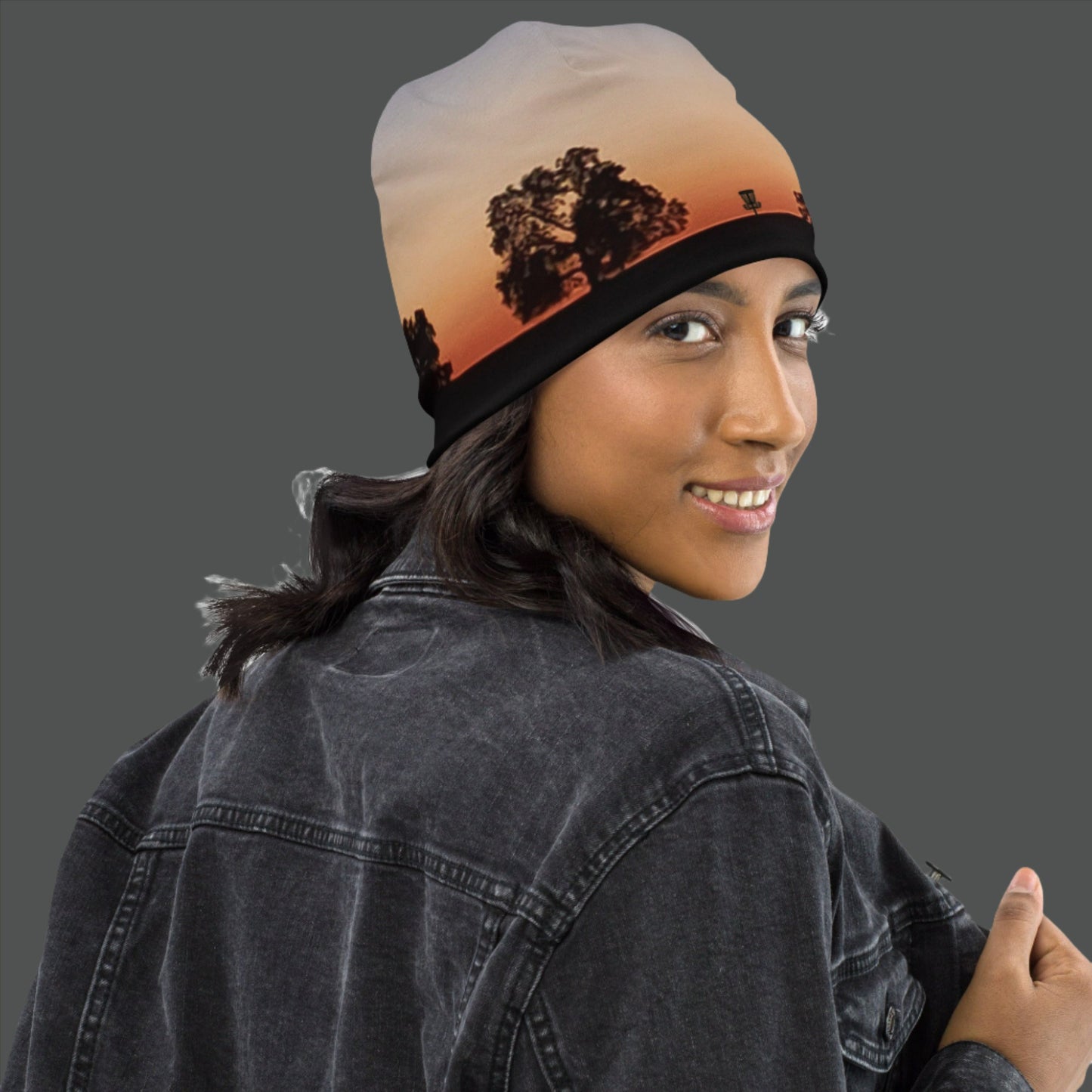Scott Road Sunset with Basket  All-Over Print Beanie