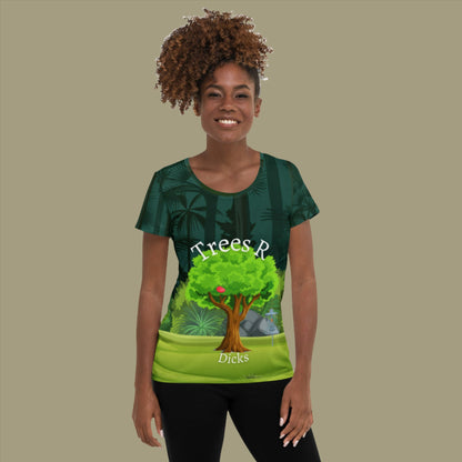 Tree's R Dicks All-Over Print Women's Athletic T-shirt