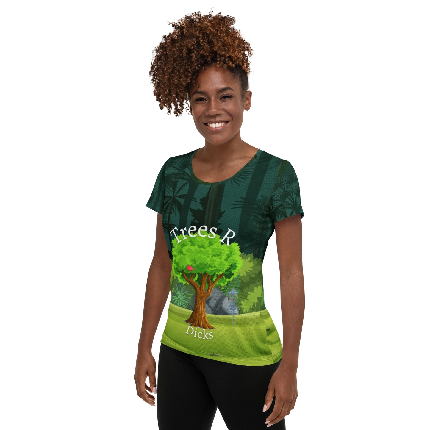 Tree's R Dicks All-Over Print Women's Athletic T-shirt