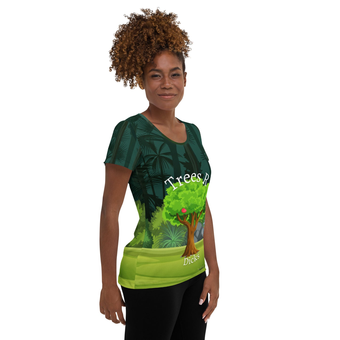 Tree's R Dicks All-Over Print Women's Athletic T-shirt